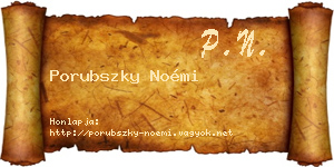 Porubszky Noémi névjegykártya